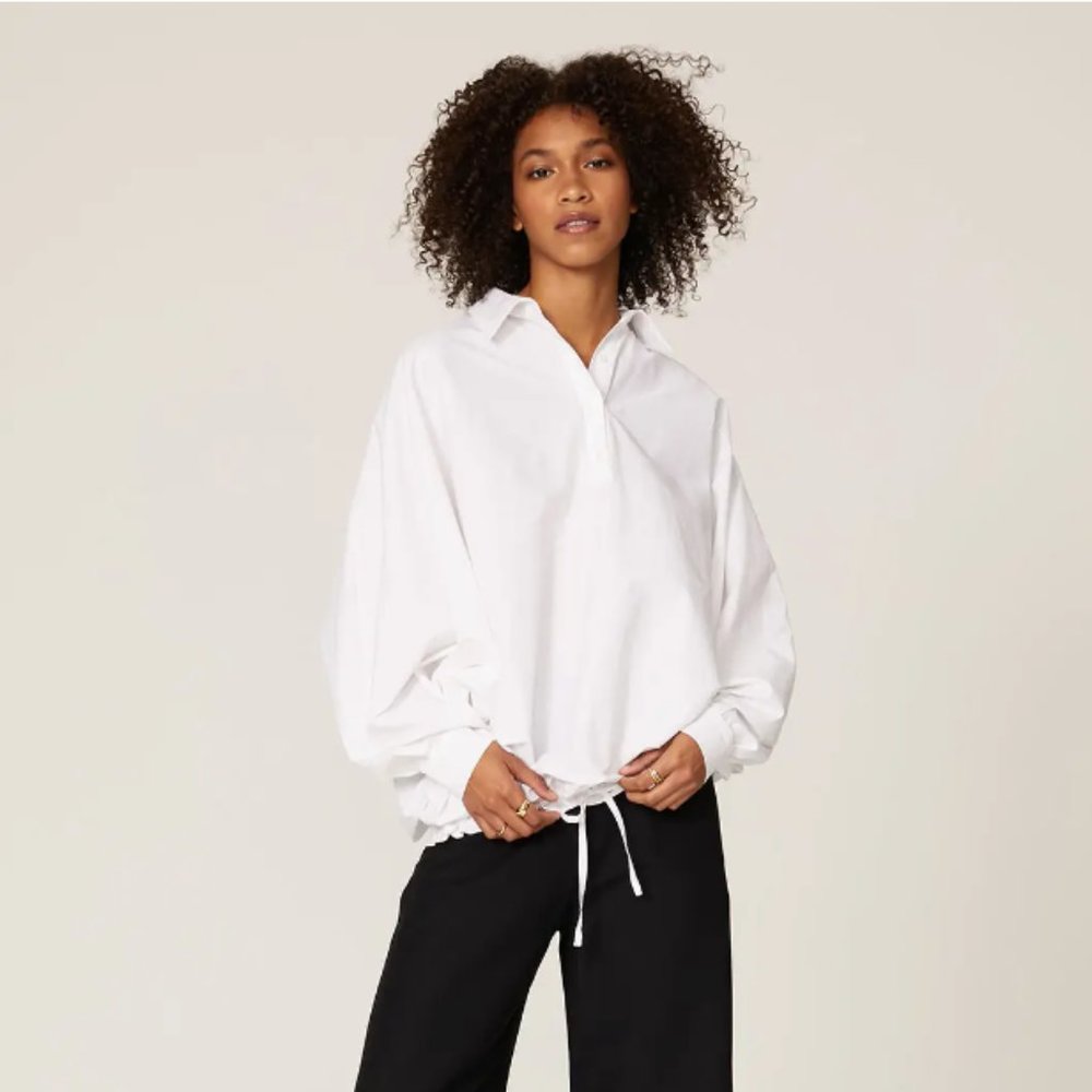MOSSI Oversized Puff Sleeve Blouse Women Size 42 (US 10)